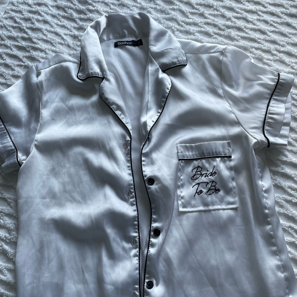 Silky bride to be pajamas top